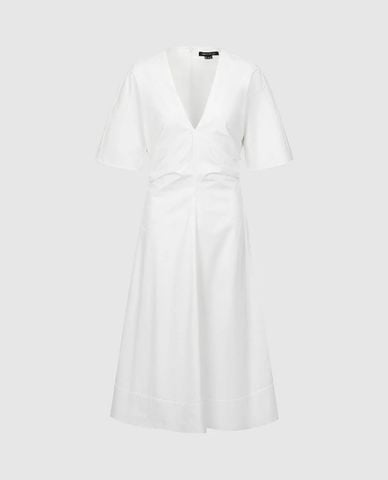  URBAN REVIVO - Đầm midi cổ V tay ngắn 