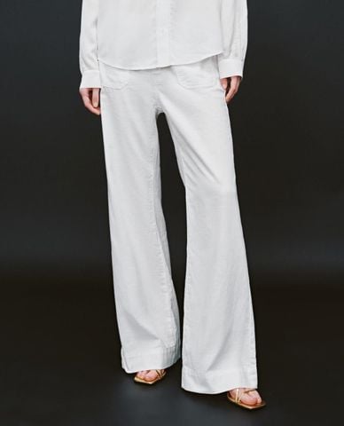  URBAN REVIVO - Quần jeans nữ ống rộng lưng cao 