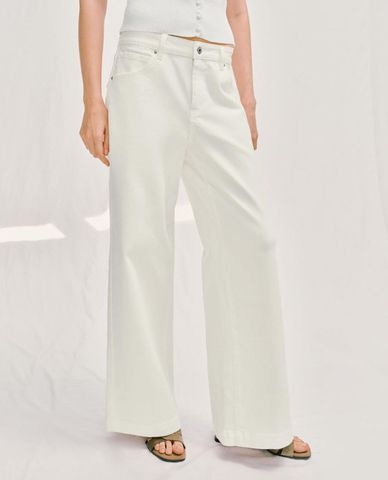  URBAN REVIVO - Quần jeans nữ ống rộng thanh lịch 