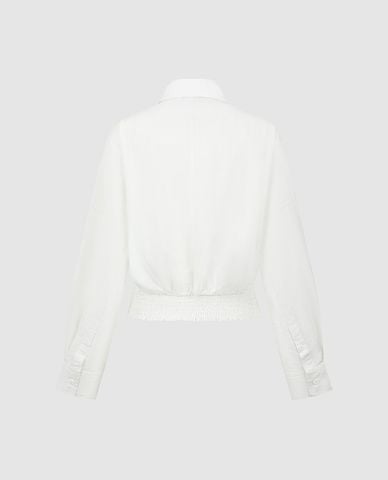  URBAN REVIVO - Áo sơ mi nữ tay dài bo thun 