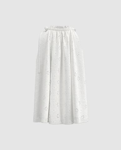  URBAN REVIVO - Áo sát nách nữ cổ yếm phối dây rút 