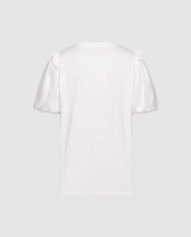  URBAN REVIVO - Áo kiểu nữ cổ tròn tay phồng đính hoa nổi 
