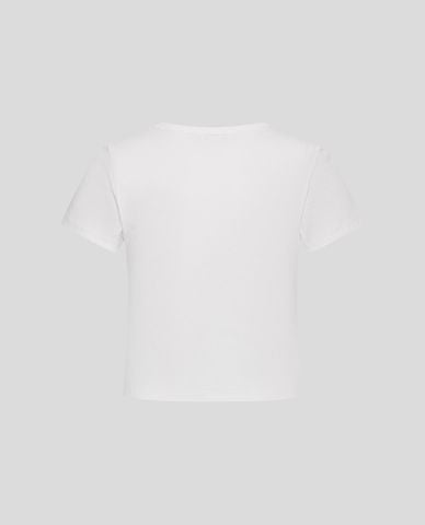  URBAN REVIVO - Áo thun nữ cổ tròn tay ngắn in họa tiết 