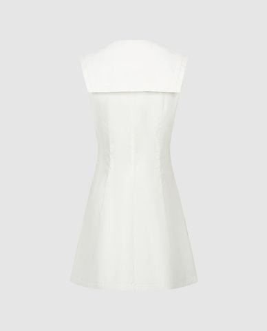  URBAN REVIVO - Đầm sát nách mini cổ thủy thủ phối nơ 