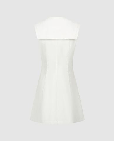  URBAN REVIVO - Đầm sát nách mini cổ thủy thủ phối nơ 