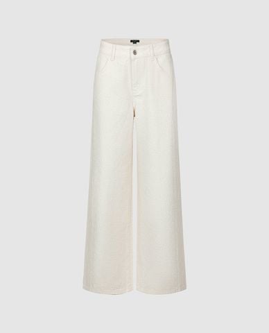  URBAN REVIVO - Quần jeans nữ ống rộng hiện đại 