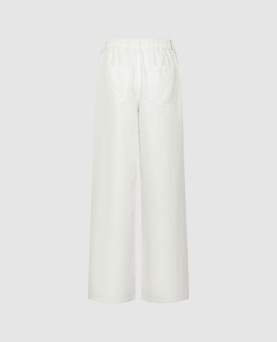  URBAN REVIVO - Quần jeans nữ ống rộng đính hạt 
