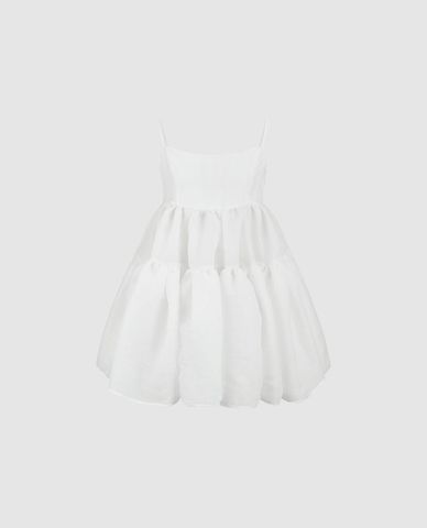  URBAN REVIVO - Đầm hai dây mini bản nhỏ xếp li 