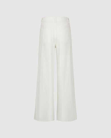  URBAN REVIVO - Quần jeans nữ ống rộng phối nơ 