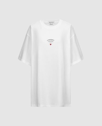  URBAN REVIVO - Áo thun nữ cổ tròn tay ngắn in chữ 