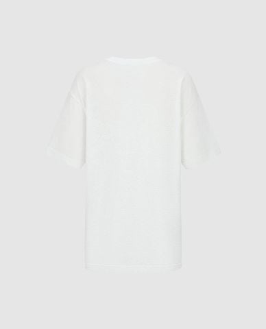  URBAN REVIVO - Áo thun nữ cổ tròn tay ngắn in họa tiết 