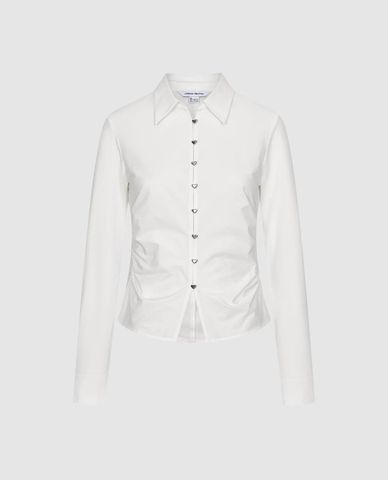  URBAN REVIVO - Áo sơ mi nữ cổ bẻ tay dài phom ôm 