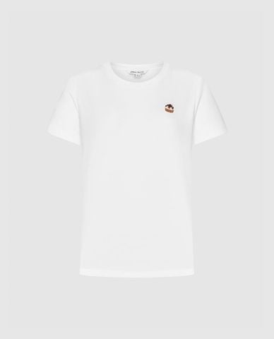  URBAN REVIVO - Áo thun nữ cổ tròn tay ngắn thêu họa tiết 