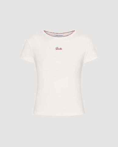  URBAN REVIVO - Áo thun nữ cổ tròn tay ngắn phom ôm 