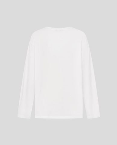  URBAN REVIVO - Áo thun nữ cổ tròn tay dài in chữ 