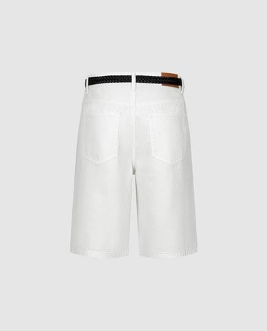  URBAN REVIVO - Quần short jeans nam phối thắt lưng 