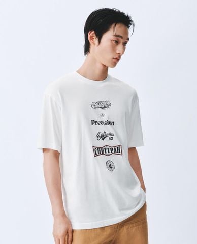  URBAN REVIVO - Áo thun nam cổ tròn tay ngắn thời trang 