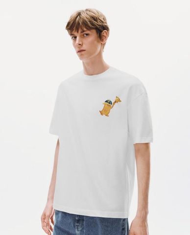  URBAN REVIVO - Áo thun nam cổ tròn tay ngắn in hình 