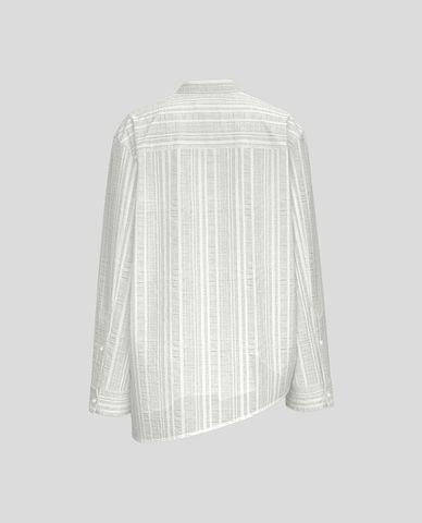  URBAN REVIVO - Áo kiểu nữ cổ trụ tay dài vạt chéo 