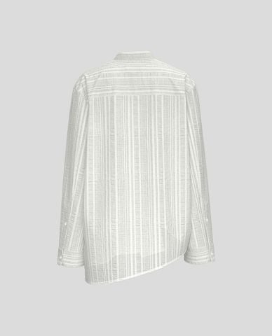  URBAN REVIVO - Áo kiểu nữ cổ trụ tay dài vạt chéo 