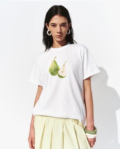  URBAN REVIVO - Áo thun nữ cổ tròn tay ngắn Printed 