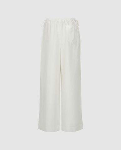  URBAN REVIVO - Quần nữ ống rộng lưng thun thắt nơ 