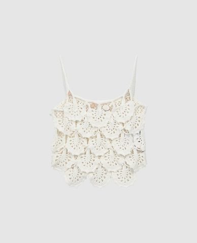  URBAN REVIVO - Áo hai dây nữ phom croptop 