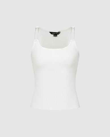  URBAN REVIVO - Áo hai dây nữ phom croptop dáng ôm 