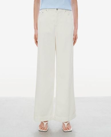  URBAN REVIVO - Quần jeans nữ ống rộng thanh lịch 