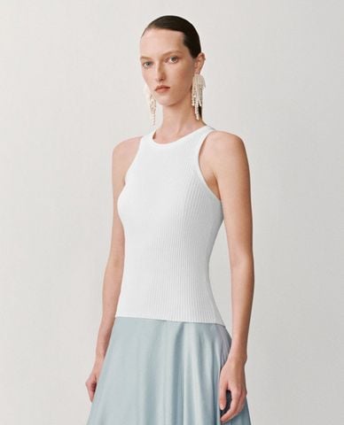  URBAN REVIVO - Áo ba lỗ nữ dệt kim phom ôm 