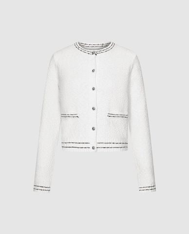  URBAN REVIVO - Áo khoác cardigan nữ tay dài phối viền 