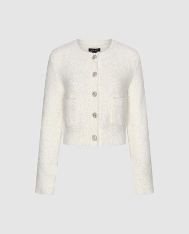  URBAN REVIVO - Áo khoác cardigan nữ phối khuy kim loại 