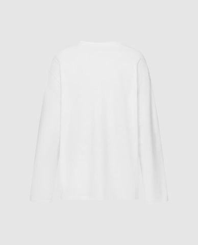  URBAN REVIVO - Áo thun nữ cổ tròn tay dài in họa tiết 