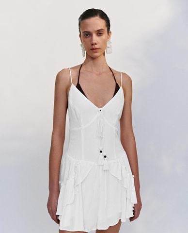  URBAN REVIVO - Đầm hai dây mini phối bèo 