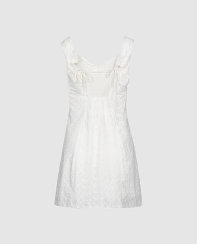  URBAN REVIVO - Đầm hai dây mini cổ tim phối nơ 