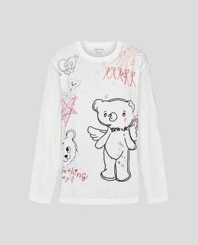  URBAN REVIVO - Áo thun nữ cổ tròn tay dài in họa tiết 