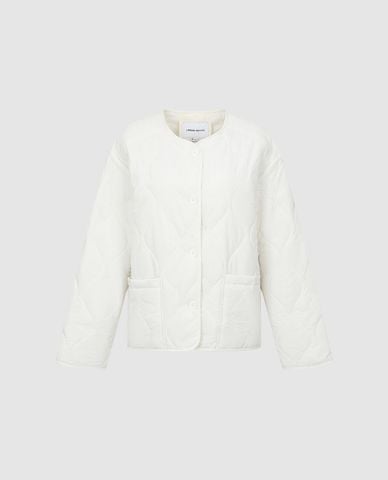  URBAN REVIVO - Áo khoác phao nữ cổ tròn tay dài phối túi 