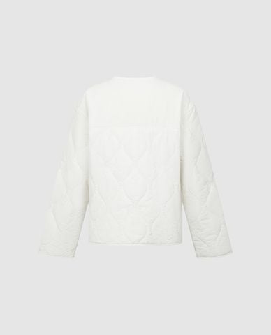  URBAN REVIVO - Áo khoác phao nữ cổ tròn tay dài phối túi 