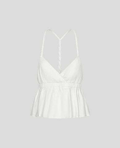  URBAN REVIVO - Áo hai dây nữ cổ yếm bện dây thừng 