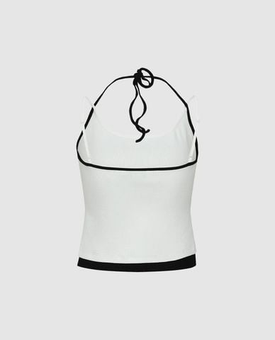  URBAN REVIVO - Áo hai dây nữ phối viền phom ôm 