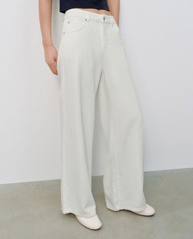  URBAN REVIVO - Quần jeans nữ ống rộng thanh lịch 