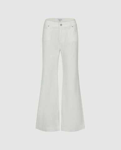 URBAN REVIVO - Quần jeans nữ ống loe cạp cao 