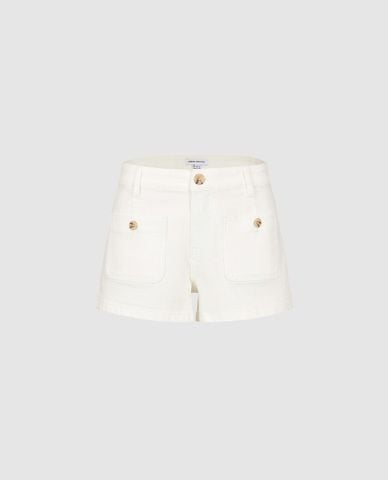  URBAN REVIVO - Quần short jeans nữ túi đắp khuy vân 