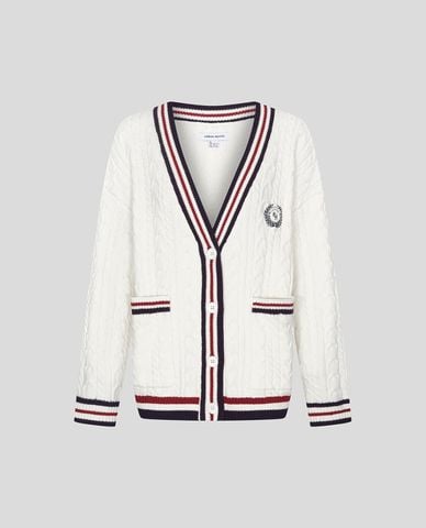  URBAN REVIVO - Áo khoác cardigan nữ cổ V tay dài phối túi 