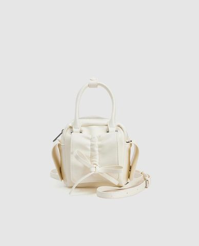  URBAN REVIVO - Túi xách nữ dáng hộp phối nơ 