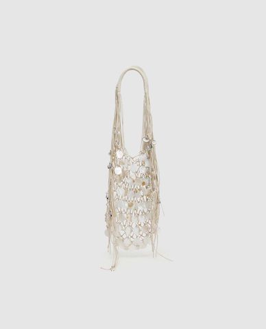  URBAN REVIVO - Túi đeo vai nữ dạng lưới Shell Décor 
