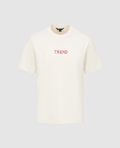  URBAN REVIVO - Áo thun nam cổ tròn tay ngắn in chữ 