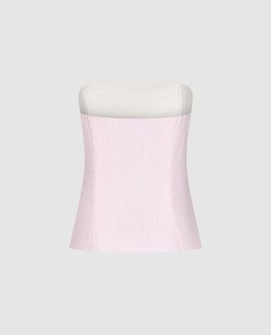  URBAN REVIVO - Áo kiểu nữ cúp ngực phối nơ 