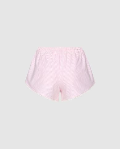  URBAN REVIVO - Quần short ngắn nữ lưng thun viền ren 