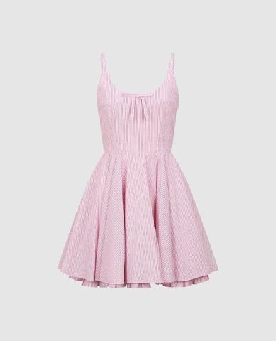  URBAN REVIVO - Đầm hai dây mini phối nơ nữ tính 